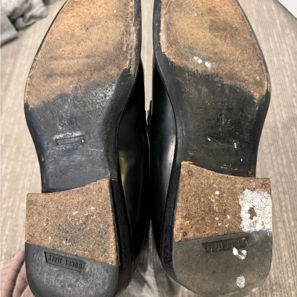 Gucci Men's Black Leather Loafers with Green & Red Web Accent - Picture 3 of 3